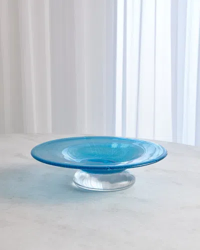 William D. Scott For Global Views Granilla Footed Bowl - Small In Blue