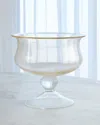 William D. Scott For Global Views Granilla Pedestal Bowl - Large In Gold