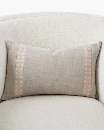 William D. Scott For Global Views Icon Lumbar Pillow, 19" X 12" In Gray