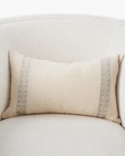 William D. Scott For Global Views Icon Lumbar Pillow, 19" X 12" In Neutral
