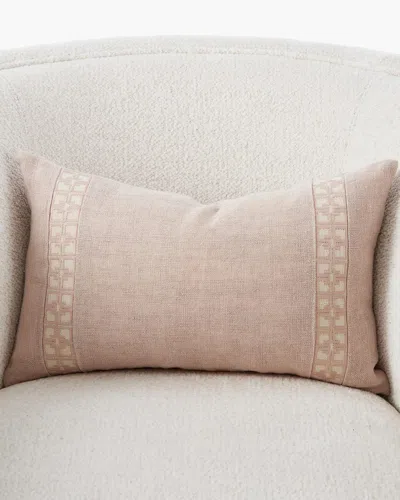 William D. Scott For Global Views Icon Lumbar Pillow, 19" X 12" In Pink