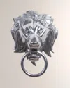 William D. Scott For Global Views Lion Head Door Knocker In Silver