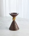 William D. Scott For Global Views Medium Leaf Candle Holder In Brown