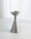 William D. Scott For Global Views Medium Leaf Candle Holder In Silver