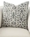 William D. Scott For Global Views Moth Pillow, 22" X 22" In Gray