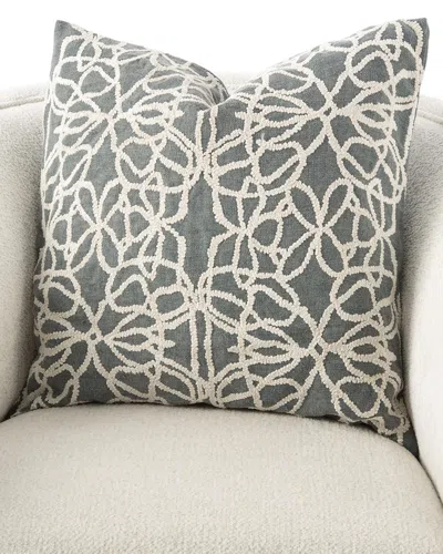 William D. Scott For Global Views Moth Pillow, 22" X 22" In Gray