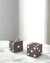 William D. Scott For Global Views Pair Of Decorative Dice - Large In Gray