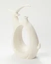 William D Scott Gazelle Vase In Matte White