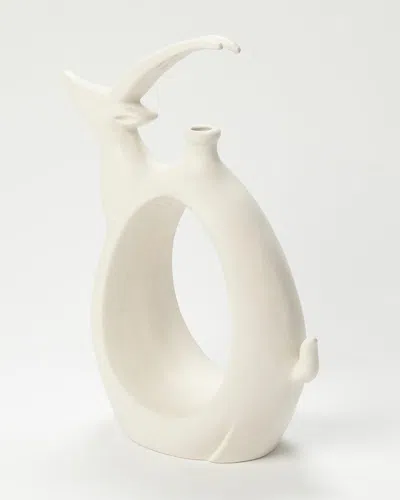 William D Scott Gazelle Vase In Matte White