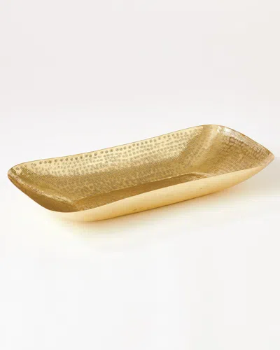 William D Scott Hammered Oval Bowl In Brass