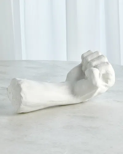 William D Scott Hand Closed Sculpture In Matte White