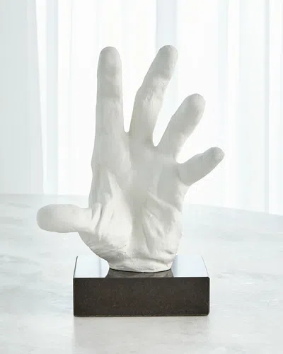 William D Scott Hand Open Sculpture In Matte White