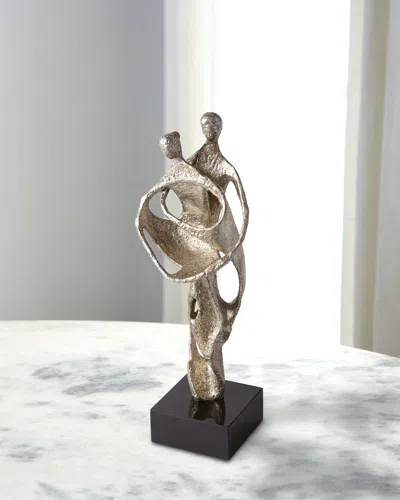 William D Scott Husband And Wife Sculpture In Silver Leaf