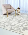 William D Scott Ink Blot Rug, 9' X 12' In Beige/grey