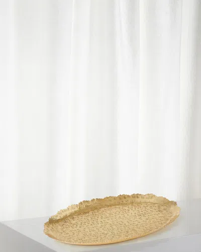 William D Scott Large Hammered Oval Tray In Brass