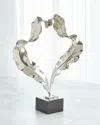 William D Scott Large Nickel Leaf Sculpture In Nickel