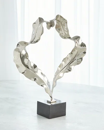 William D Scott Large Nickel Leaf Sculpture