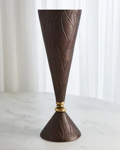 William D Scott Leaf Vase - Large In Bronze