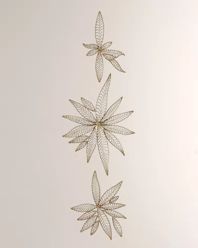 William D Scott Leaf Wall Decor, Set Of 3 In Natural Iron