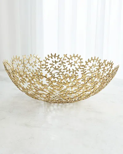 William D Scott Leafy Bowl - Large In Brass