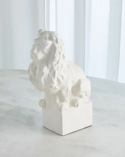 William D Scott Lion Sculpture In Matte White