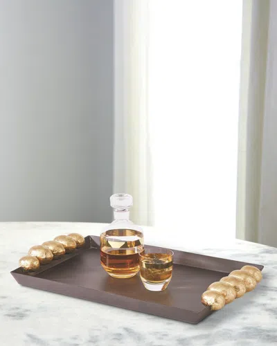 William D Scott Pebble Tray In Bronze Gold