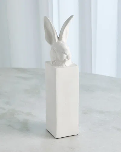 William D Scott Rabbit Head Sculpture In Matte White