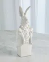 William D Scott Rabbit In Tux Sculpture In Matte White