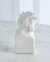 William D Scott Rooster Head Sculpture In Matte White
