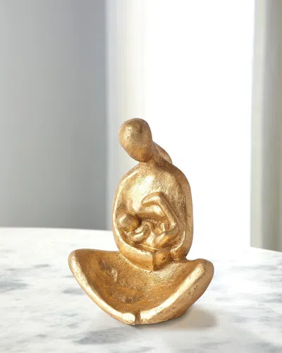 William D Scott Seated Mother With Infant Sculpture In Gold Leaf