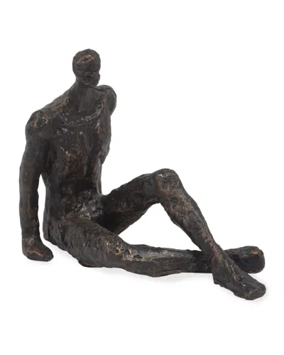 William D Scott Sitting With Legs Crossed Sculpture In Bronze