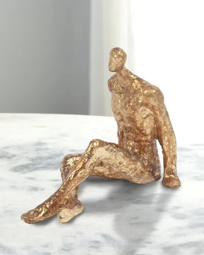 William D Scott Sitting With Legs Crossed Sculpture In Gold Leaf