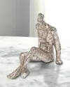 William D Scott Sitting With Legs Crossed Sculpture In Silver Leaf