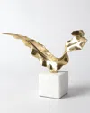 William D Scott Small Brass Leaf Sculpture In Brass