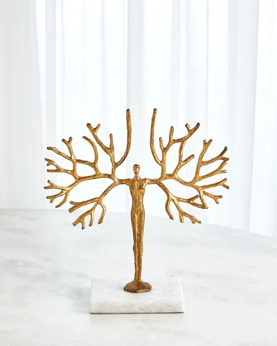 William D Scott Small Tree Man Sculpture In Gold