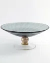William D Scott Spiral Palace Footed Bowl In Blue