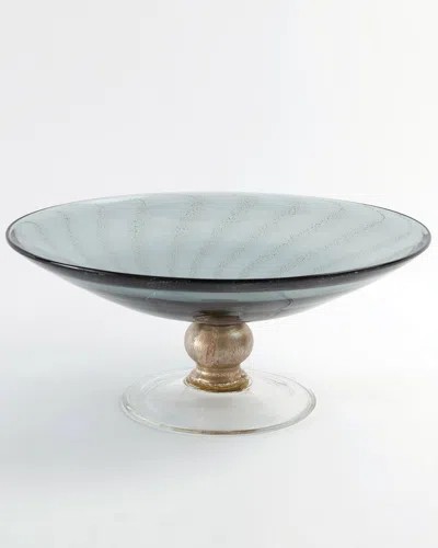 William D Scott Spiral Palace Footed Bowl In Blue