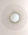 William D Scott Spokes Mirror With Ball Points In Natural Iron