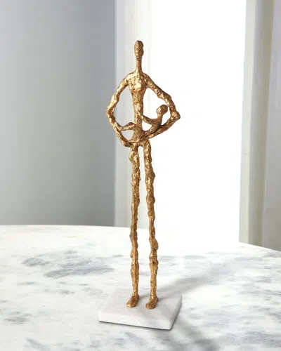 William D Scott Standing Mother Cradling Child Sculpture In Gold Leaf