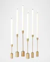 William D Scott Taper Candleholders, Set Of 6 In Brass
