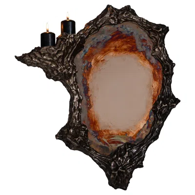 Pre-owned William Guillon Beautiful People V Mirror In Cast Bronze By  In Gold