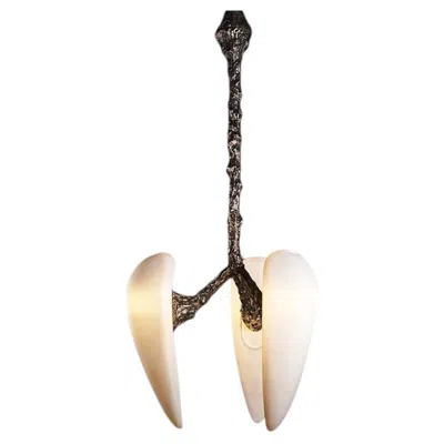 Pre-owned William Guillon Lv426 Balanced Bronze And Porcelain Sculptural Pendant By , 2022 In Gold