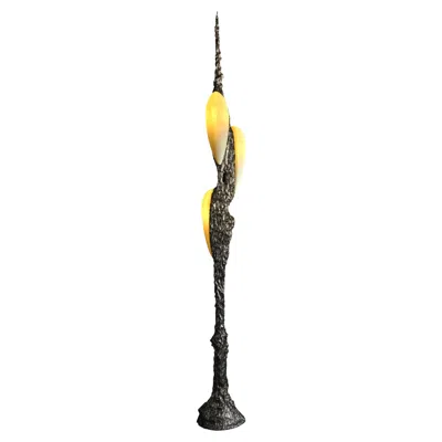 Pre-owned William Guillon Lv-426 Floor Lamp In Patinated Cast Bronze By  In Gold