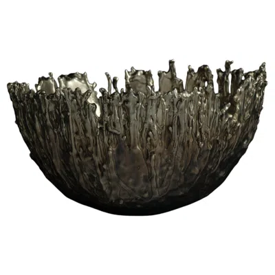 Pre-owned William Guillon Medium Gravity Bowl In Patinated Cast Bronze By  In Gold