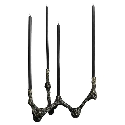 Pre-owned William Guillon Omnia Vanitas Vanité 22 Candelabra In Patinated Cast Bronze By  In Gold