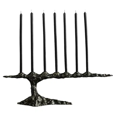 Pre-owned William Guillon Omnia Vanitas Vanité 28 Candelabra In Patinated Cast Bronze By  In Gold