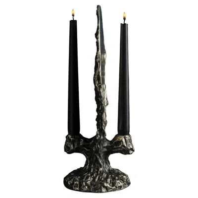 Pre-owned William Guillon Omnia Vanitas Vanité 29 Candelabra In Patinated Cast Bronze By  In Gold