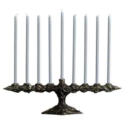 Pre-owned William Guillon Omnia Vanitas Vanité 30 Candelabra In Patinated Cast Bronze By  In Gold