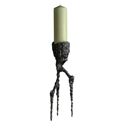 Pre-owned William Guillon Omnia Vanitas Vanité 33 Candelabra In Patinated Cast Bronze By  In Gold