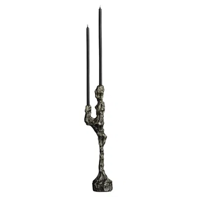 Pre-owned William Guillon Omnia Vanitas Vanité 4 Candelabra In Patinated Cast Bronze By  In Gold